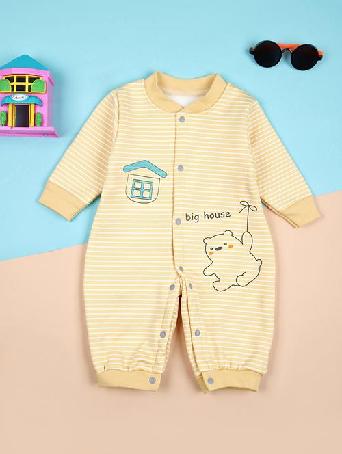 kids yellow printed full length romper - 21491592 - Very Small Image - 1