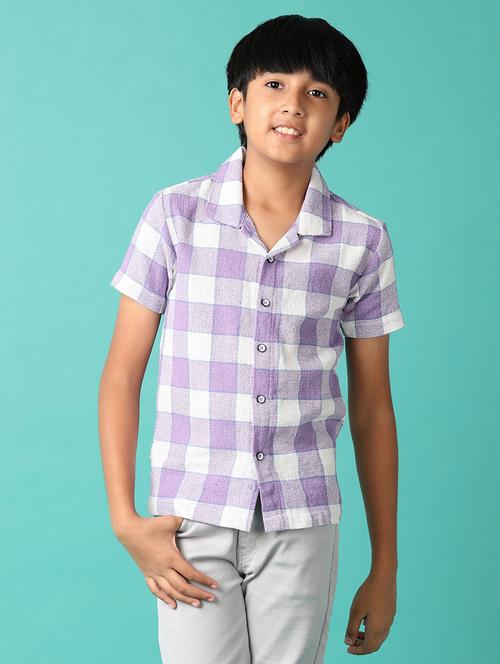 boys checked printed collared shirt - 21491883 - Very Small Image - 1