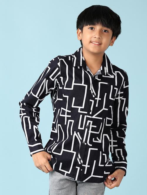 boys navy blue printed shirt - 21492052 - Very Small Image - 1