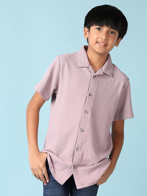 boys purple self-designed shirt - 21492076 - Very Small Image - 1