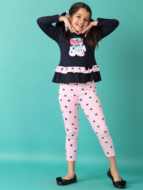 girls printed long sleeves twin set - 21492327 - Very Small Image - 1