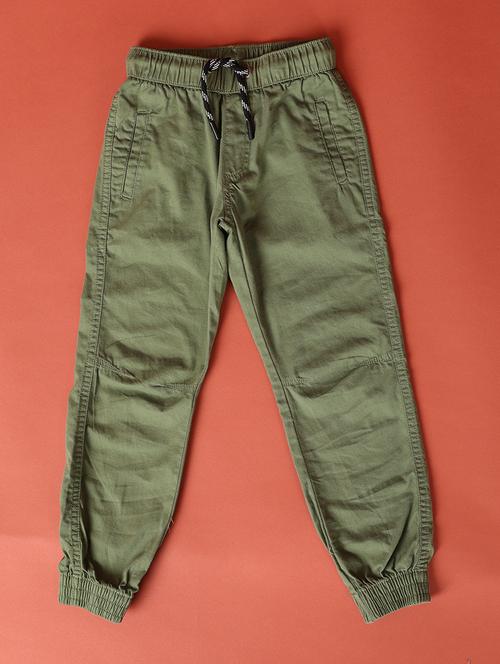 kids mid rise solid joggers - 21492401 - Very Small Image - 1