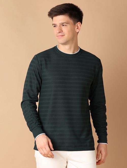 men round neck stripes t-shirt - 21492686 - Very Small Image - 1