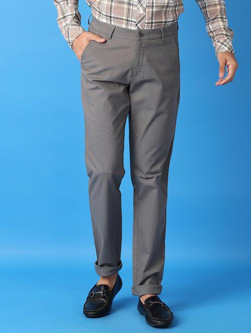 men mid-rise solid chinos casual trouser - 21492717 - Very Small Image - 1