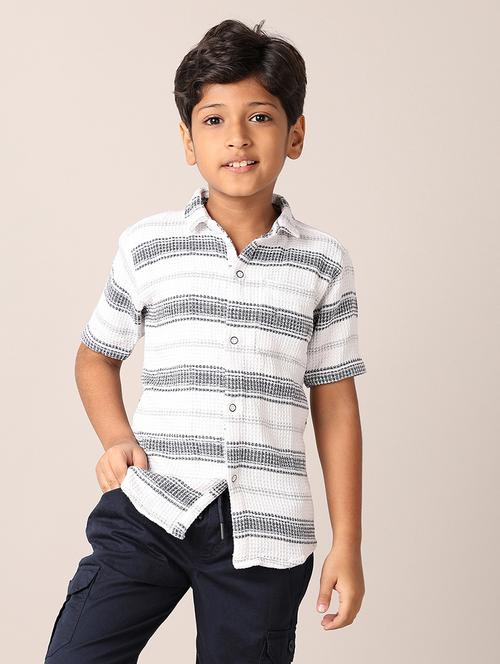 boys short sleeves striped shirt - 21492733 - Very Small Image - 1