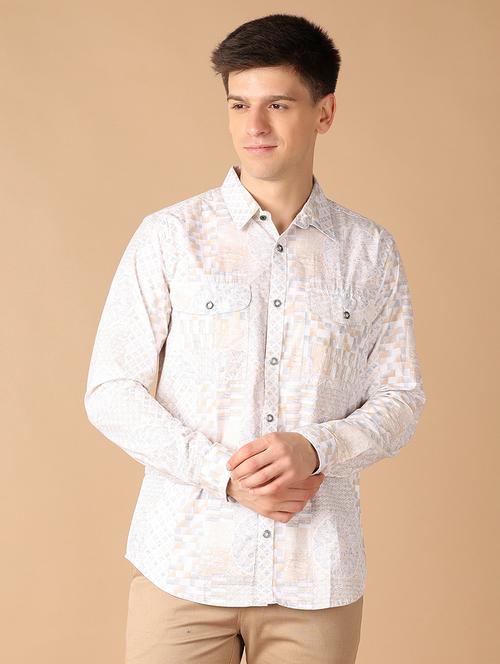 men collared printed casual shirt - 21492754 - Very Small Image - 1