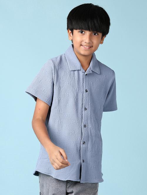 boys self design short sleeve shirts - 21492921 - Very Small Image - 1