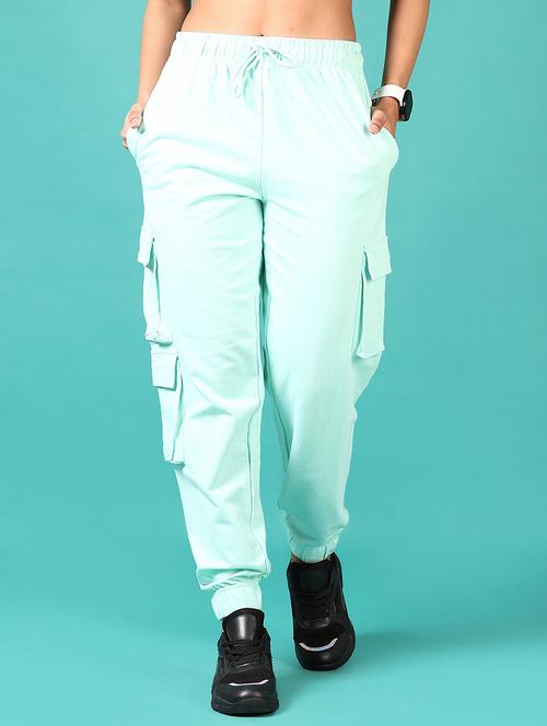 women solid mid rise cargo - 21493081 - Very Small Image - 1