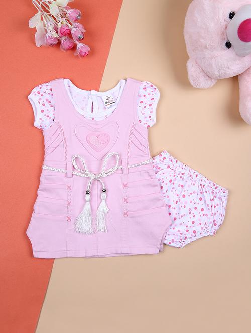girls printed dungaree set with bloomer - 21493111 - Very Small Image - 1