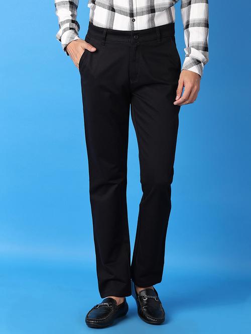 men solids flat front chinos trousers - 21493143 - Very Small Image - 1
