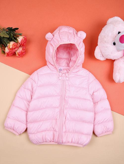 girls solid hooded long sleeve quilted jacket - 21493189 - Very Small Image - 1