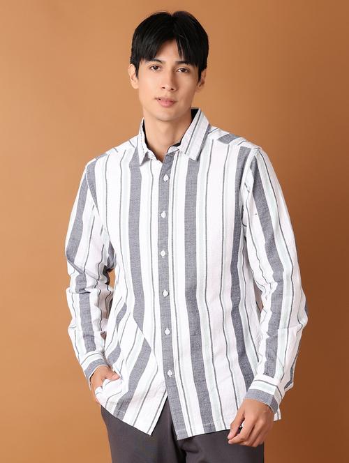 men collared stripes casual shirt - 21493225 - Very Small Image - 1