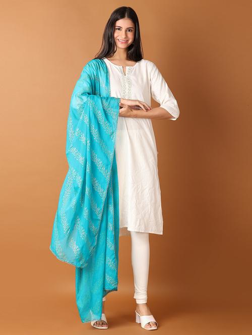 women blue foil print dupatta  - 21493329 - Very Small Image - 1