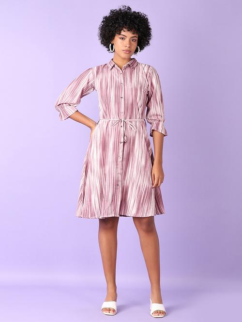 women printed cotton a-line shirt dress - 21493483 - Very Small Image - 1