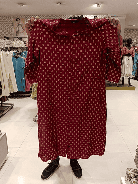 dark pink rayon kurta - 21493487 - Very Small Image - 1