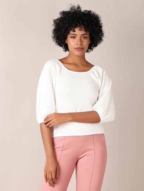 women solid round neck regular top - 21493523 - Very Small Image - 1