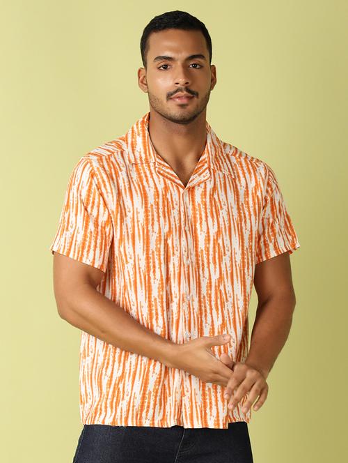 men printed short sleeve casual shirt - 21493655 - Very Small Image - 1