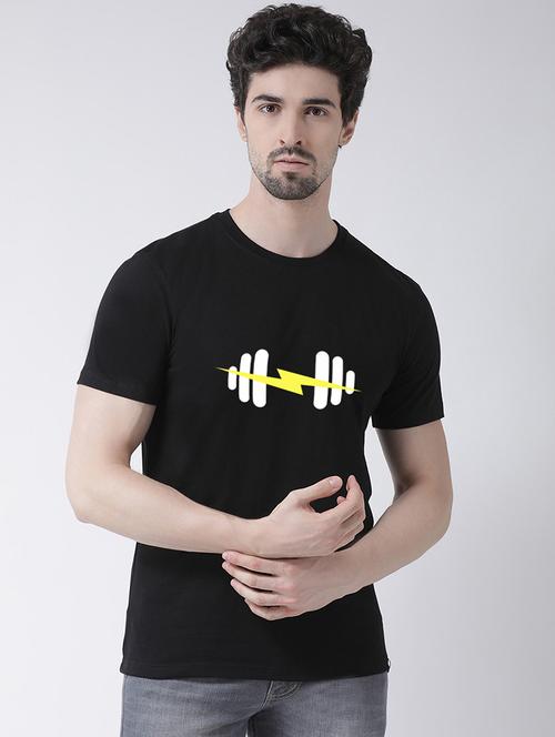 men round neck chest print t-shirt - 21493916 - Very Small Image - 1