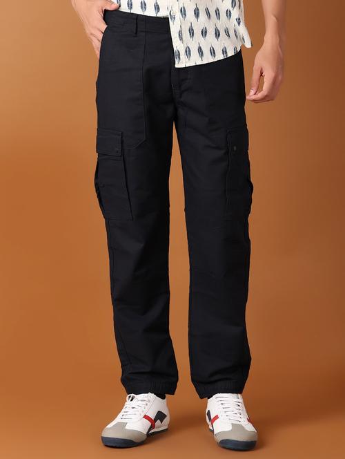 men solid regular fit cargo - 21493948 - Very Small Image - 1