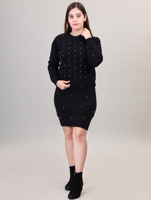 women black wool top & skirt co-ord set - 21494100 - Very Small Image - 1