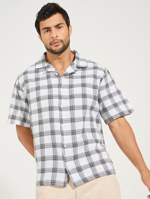 men white checked cotton casual shirt - 21494232 - Very Small Image - 1