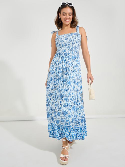 women white cotton fit & flare dress - 21494331 - Very Small Image - 1