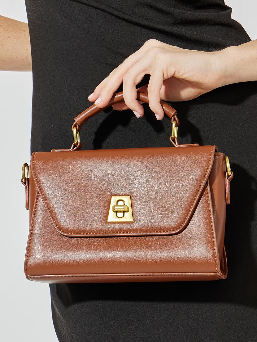 women brown pu handbag - 21494349 - Standard Image - 5