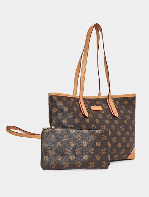 women brown pu handbag - 21494395 - Very Small Image - 1