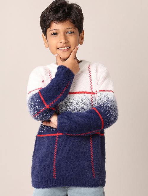boys self design long sleeve sweater - 21494468 - Very Small Image - 1