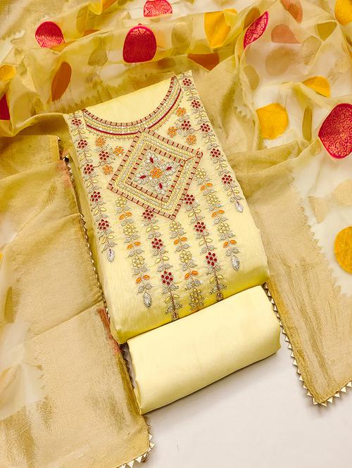 women embroidered unstitched suit set - 21494591 - Very Small Image - 1