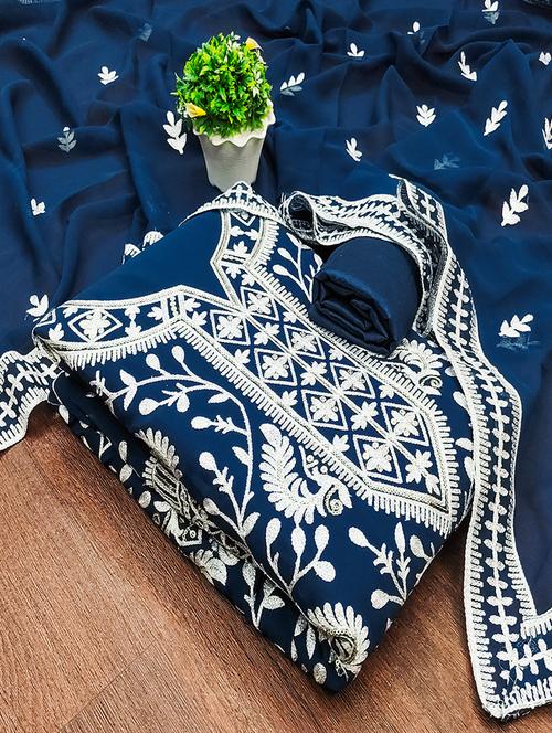 women embroidered unstitched suit set - 21494600 - Very Small Image - 1