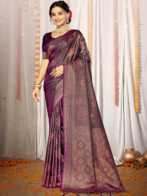women self design banarasi saree with blouse - 21494725 - Very Small Image - 1
