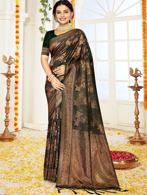 women self design banarasi saree with blouse - 21494729 - Very Small Image - 1