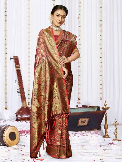 women self design banarasi saree with blouse - 21494745 - Very Small Image - 1