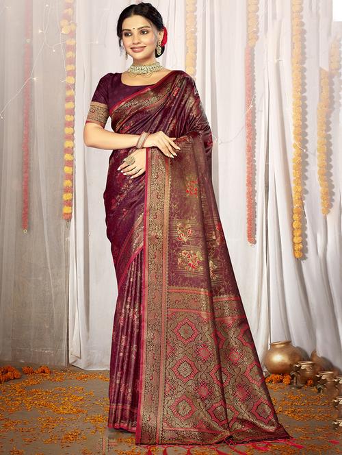 women self design banarasi saree with blouse - 21494752 - Very Small Image - 1