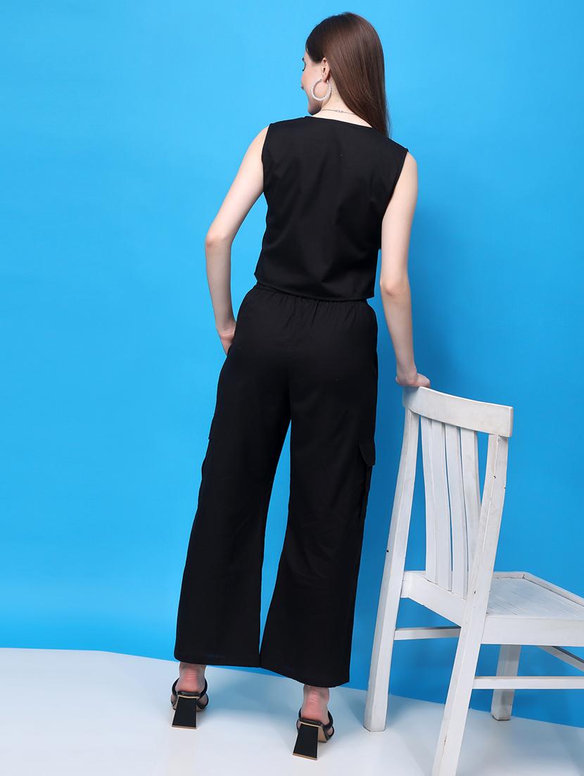 women black cotton top and trouser co-ord set - 21495654 - Zoom Image - 4
