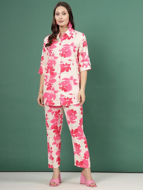 women white rayon shirt and trouser co-ord set - 21496568 - Very Small Image - 1