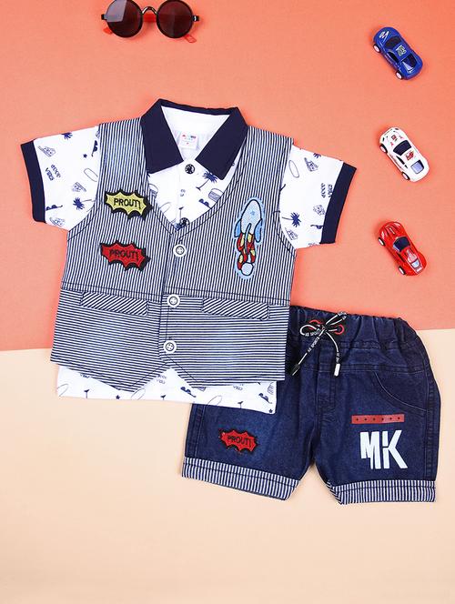 boys printed t-shirt & shorts sets - 21496887 - Very Small Image - 1