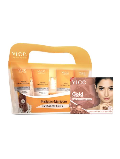 gold facial kit for sensitive skin & pedicure manicure kit combo - 21497027 - Very Small Image - 1