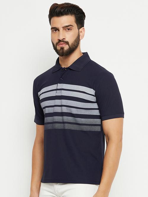 men polo neck striped t-shirt - 21497076 - Very Small Image - 1