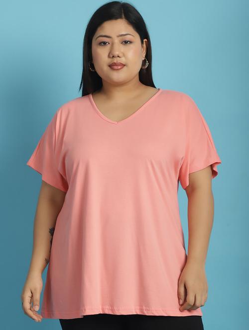 women v-neck solid regular t-shirt - 21497331 - Very Small Image - 1