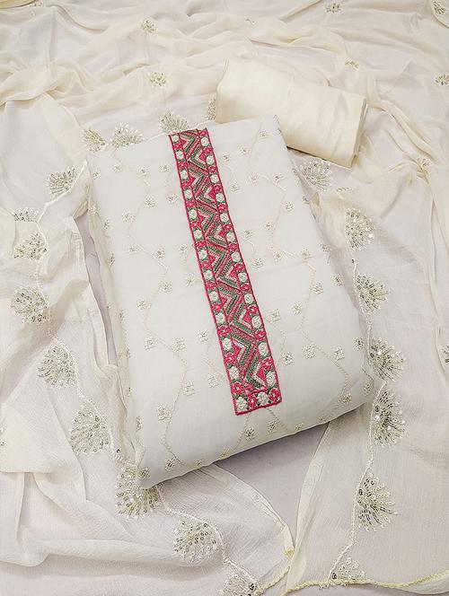 women embroidered unstitched suits - 21497395 - Very Small Image - 1