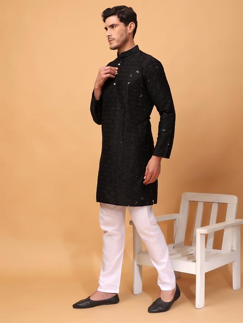 men embroidered kurta pyjama ethnic wear set - 21498038 - Very Small Image - 1