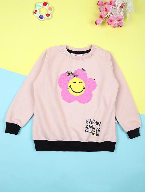 girls front printed round neck sweatshirt - 21498545 - Very Small Image - 1