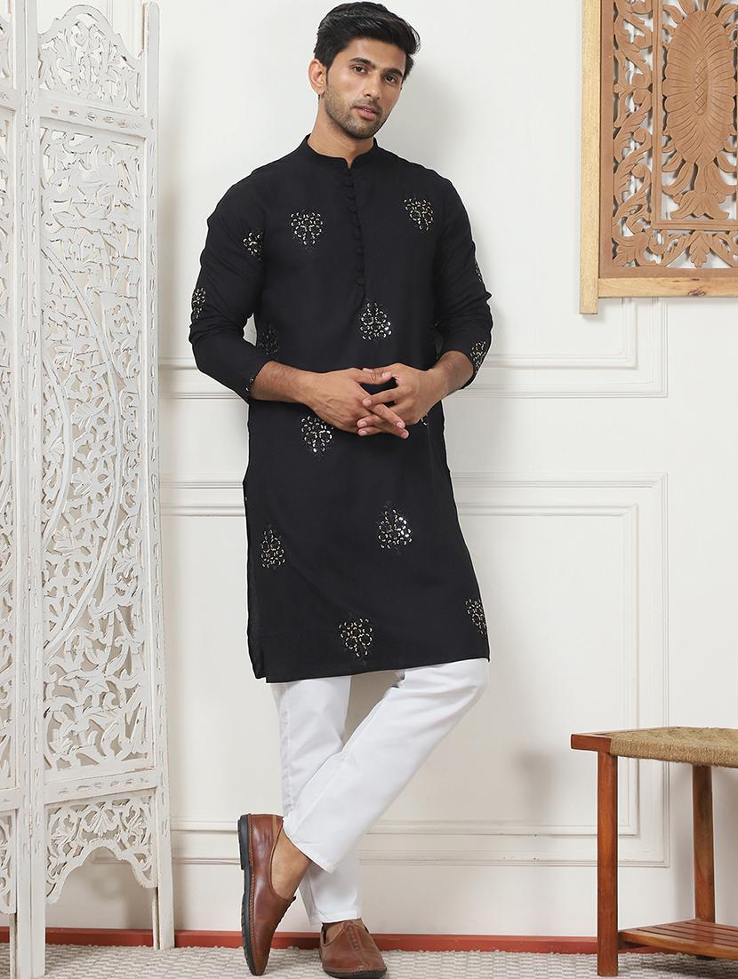 men embroidered kurta pyjama ethnic wear set - 21498965 - Zoom Image - 0