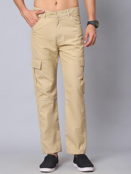men beige cotton blend cargo pants - 21499071 - Very Small Image - 1