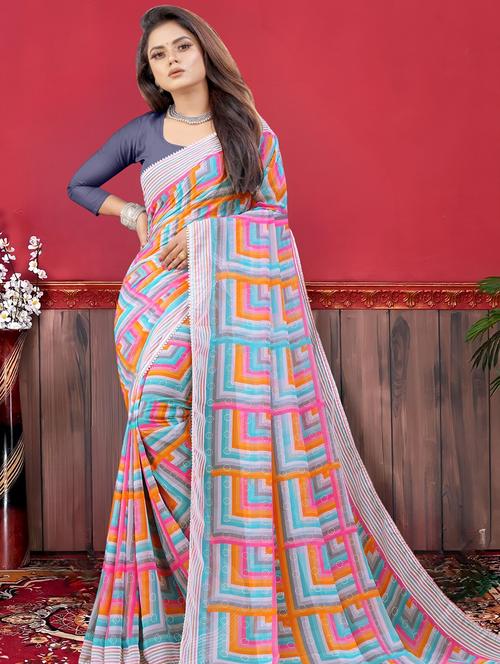 women geometric printed saree - 21499487 - Very Small Image - 1