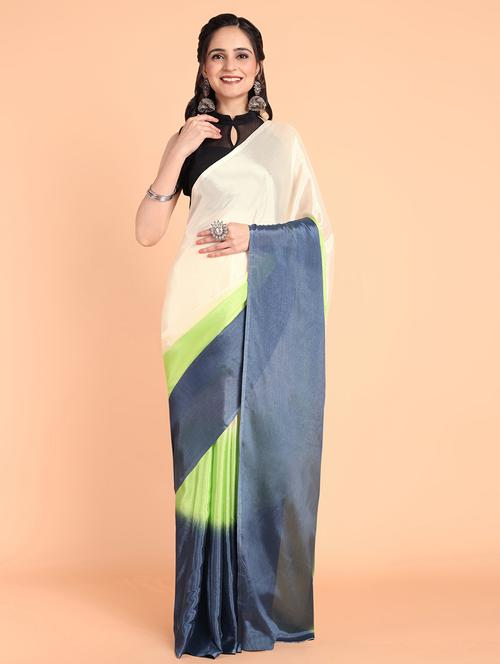 women multicolored ombre saree with blouse - 21499667 - Very Small Image - 1
