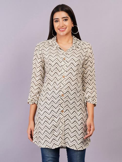 women beige printed straight kurta - 21499854 - Very Small Image - 1