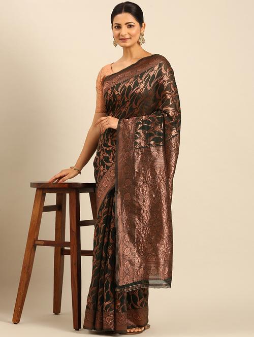 women self design banarasi saree with blouse - 21499989 - Very Small Image - 1